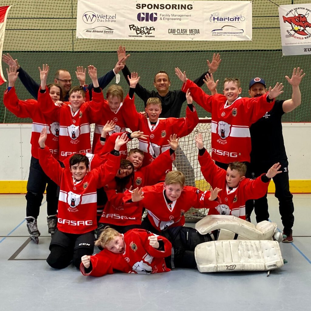 Mannschaftsfoto U13 Schülerteam Inlineskaterhockey